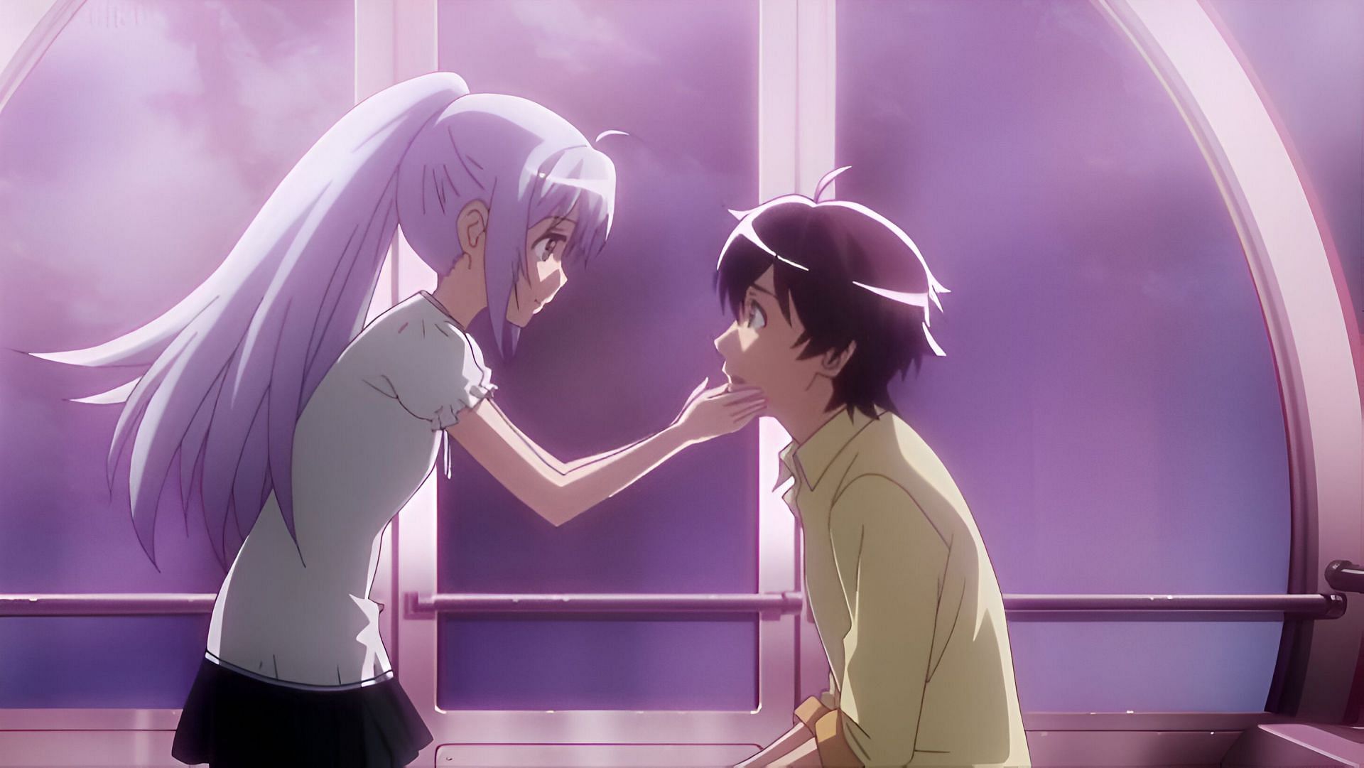 One of the unrequited love in anime, Isla and Tsukasa Mizugaki (Image via Doga Kobo)